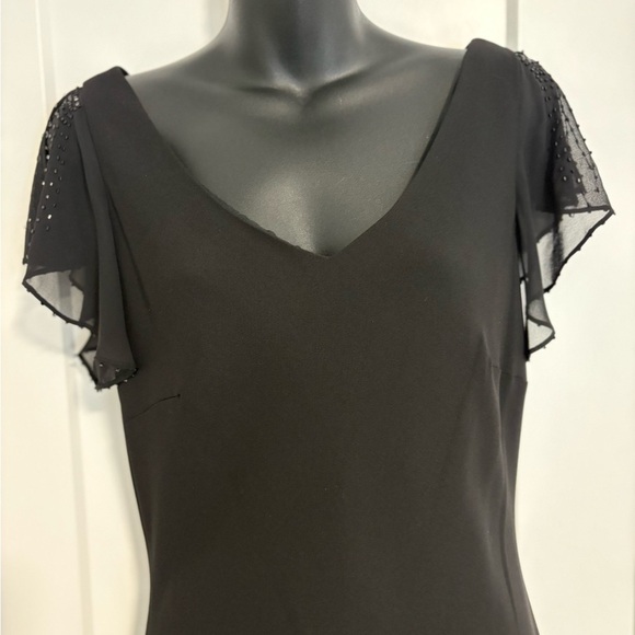 Vintage Jessica Black Cocktail Midi Beaded Dress Size 12 - Picture 3 of 14